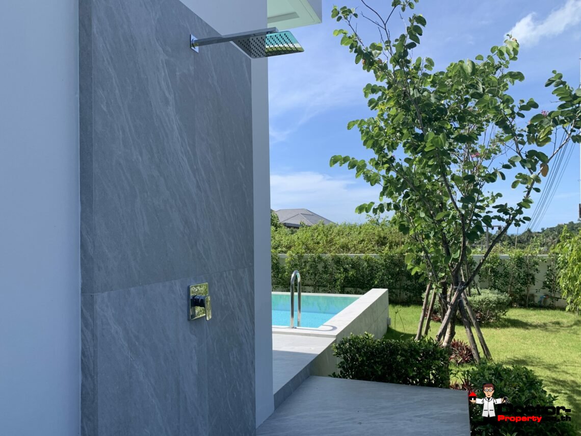 Newly Built 3 Bed Modern Sea view Villa – Chaweng, Koh Samui – For Sale